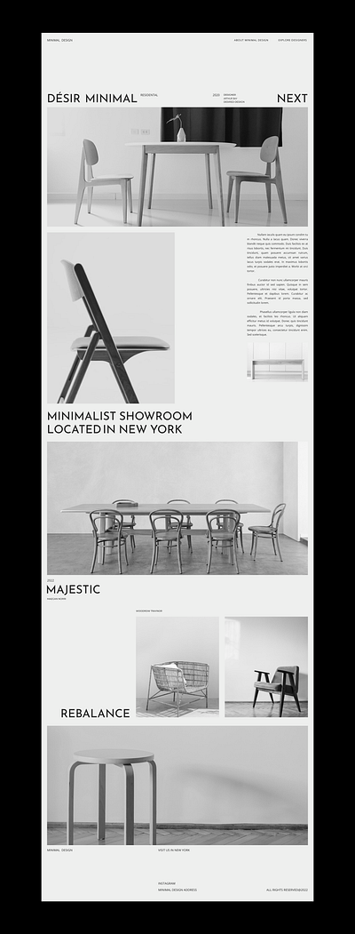 DÉSIR MINIMAL blackwhite clean design minimal minimalistic ui uidesign website