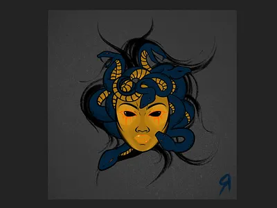 Medusa 2d brush design graphic design illustration medusa mythology procreate snakes
