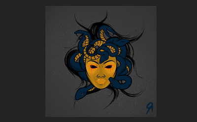 Medusa 2d brush design graphic design illustration medusa mythology procreate snakes