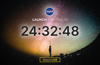 Countdown Timer for NASA app branding design graphic design illustration logo minimal typography ui ux