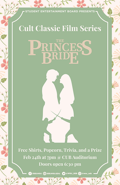 Cult Classic Film Poster design floral illustration poster princess bride