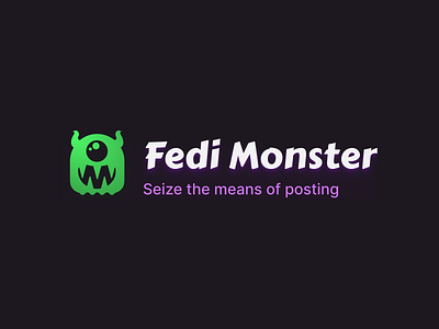 Fedi.Monster revamp - Logo branding fediverse green hosting logo mastodon monster purple social social media