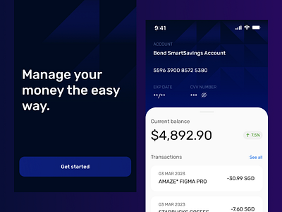 Bond Banking App Design Concept by Gladys Foo on Dribbble