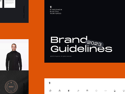 KDV Brand Guidelines agency black brand book brand guidelines brand icons brand photos brand voice branding colors digital agency illustrations logo logotype orange strategy typography