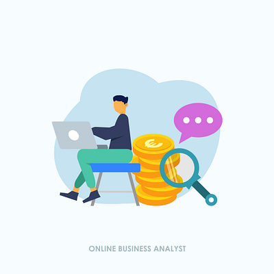 Online Business Analyst Illustration branding business design ecommerce graphic design illustration ui ux vector