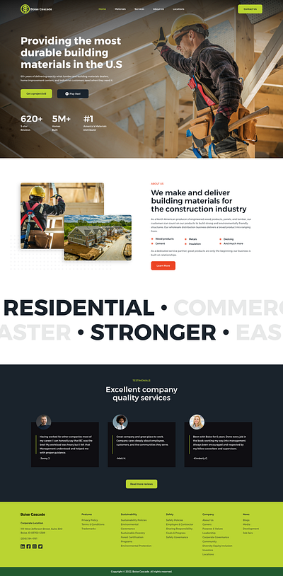 Construction company design typography ui ux webdesign