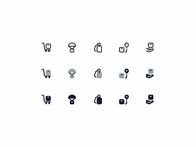 E-Commerce Icons bulk delivery design e commerce figma icon icondesign iconlibrary iconography iconpack icons iconset safe solid stroke tags tracking trolley user user interface