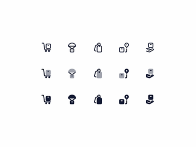 E-Commerce Icons bulk delivery design e commerce figma icon icondesign iconlibrary iconography iconpack icons iconset safe solid stroke tags tracking trolley user user interface