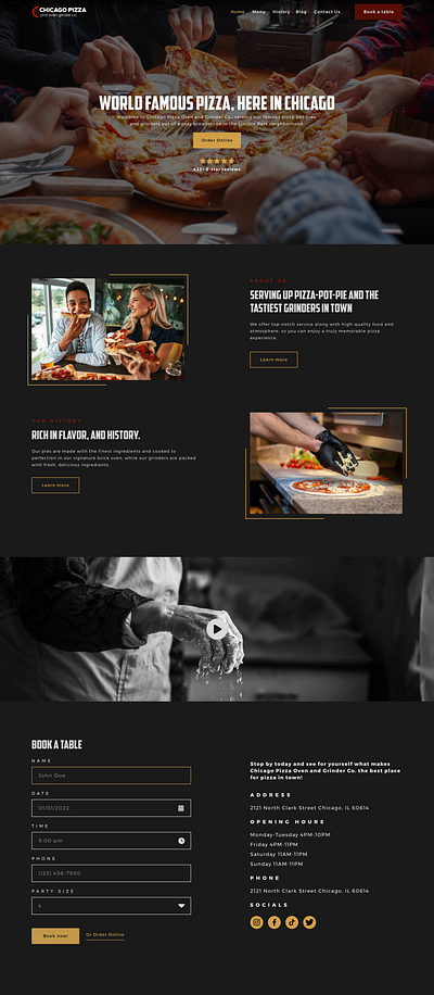 Pizza website redesign design landingpage typography ui ux webdesign