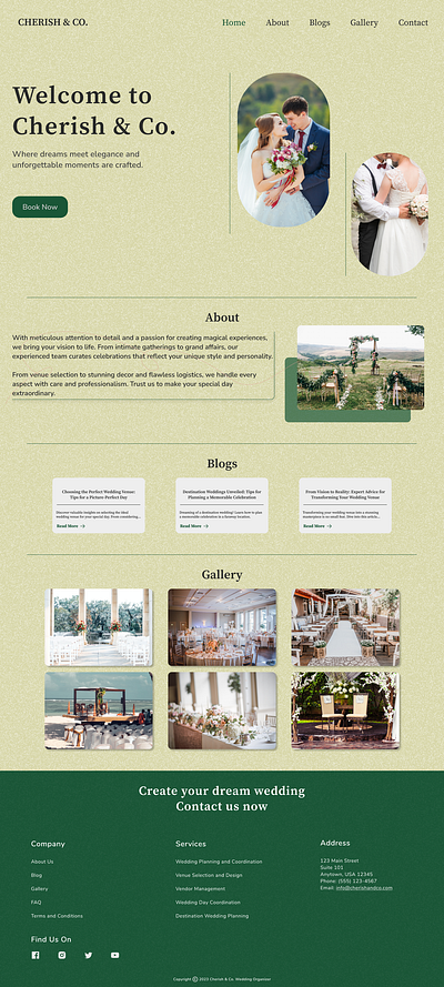 Wedding Organizer Website Design design landing page ui ui website ux design ux website website design website landing page wedding landing page wedding website