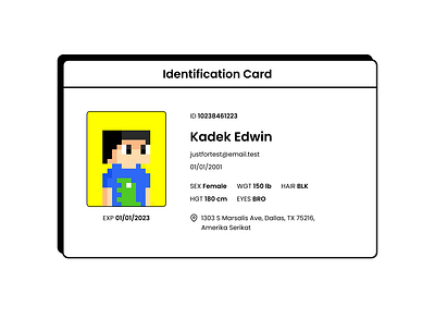 Simple identification card card design graphic design identification card ui