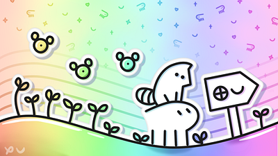discord server banner (ma pona pi toki pona) banner branding clean cute design graphic design illustration logo pastel rainbow