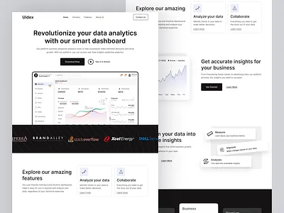SaaS Analysis Landing Page analytics branding clean landing page design marketing web minimal product landing page productitvity saas saas analysis landing page saas landing page saas product saas startup saas website saas website design software task management app uidex web web3