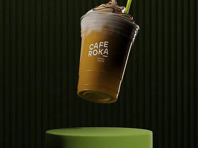 Cafe Roka 3d 3drender beverage beverages branding design graphic design illustration