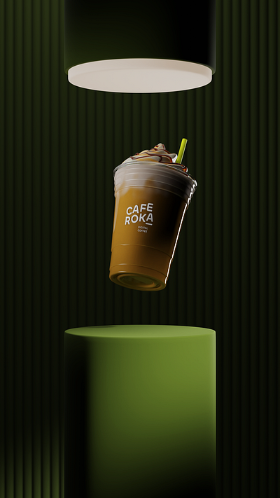 Cafe Roka 3d 3drender beverage beverages branding design graphic design illustration