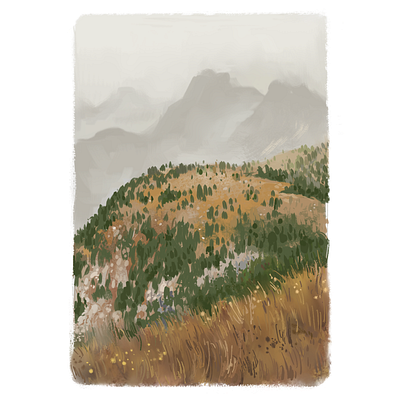 Hills - a color study digital painting illustration