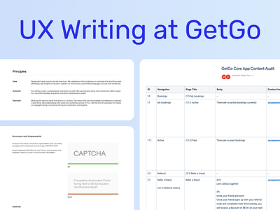 GetGo Design System - Writing/Language content audit design system ui ux ux writing