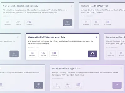 Medical Trial Card UI bootstrap design graphic design healthcare research ui website