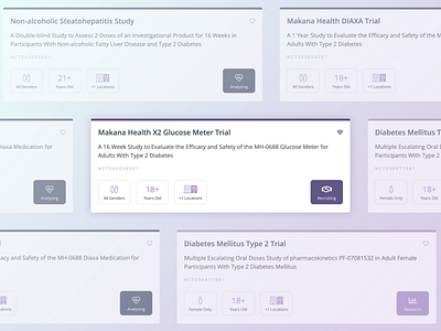 Medical Trial Card UI bootstrap design graphic design healthcare research ui website
