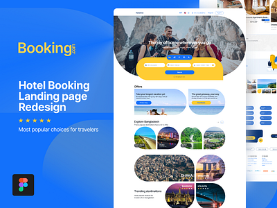 Hotel Booking Landing Page Redesign booking site branding case study figma hotel landing page leisure redesign research tours travel ui design uiux ux design web design