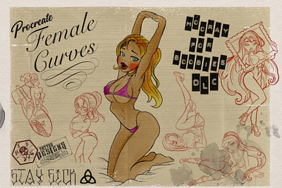Female curves / cartoon pinup style #2 app branding design graphic design illustration logo typography ui ux vector