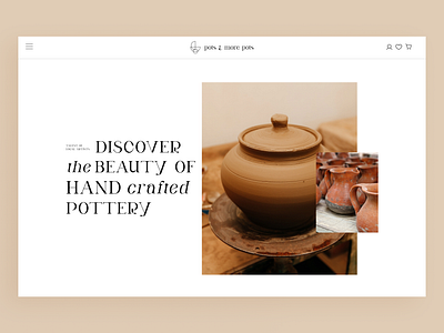 Pots & More Pots brown clean design eccommerce figma minimalistic modern pots pottery ui uiux ux web design web ui website woocommerce