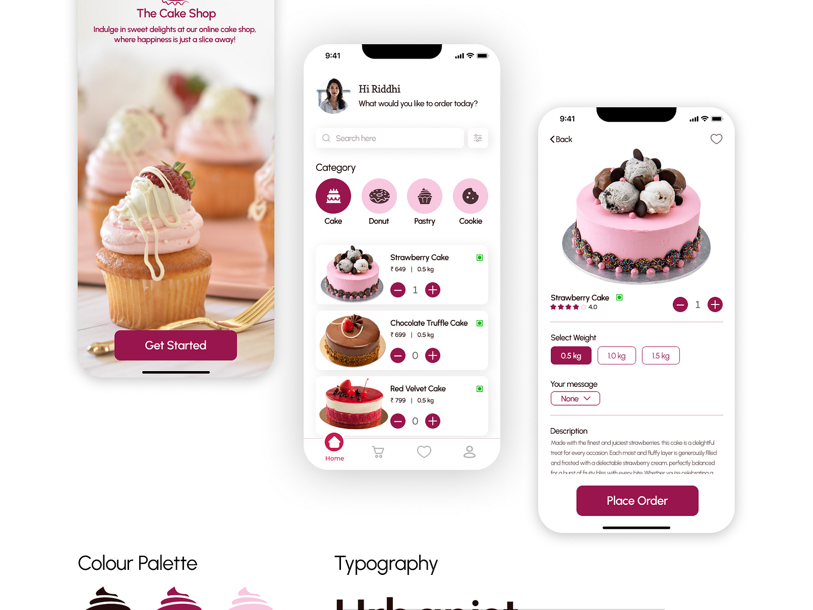 Cake Ordering App by Sayali Kedare on Dribbble
