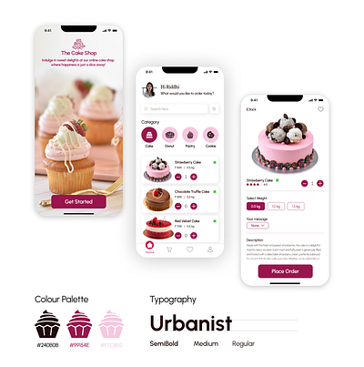 Cake Ordering App app branding design figma graphic design illustration logo mobile app ui vector