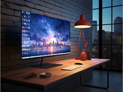 4K Monitor Display Mockup design illustration mockup