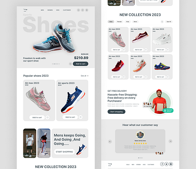 E commerce shoes Landing page design e commerce landing page landing page ui ui design web page