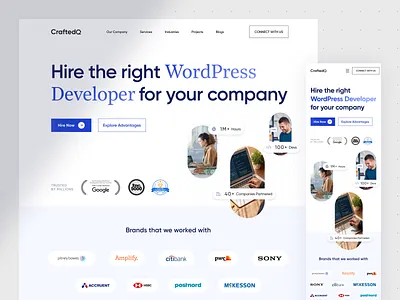 Developer Hiring Landing Page Design design landingpage minimal ui design uiux website