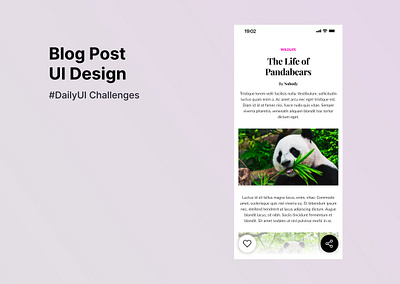 Daily UI 035/100 - Blog Post app design graphic design ui ux