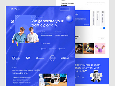 Agency Website Landing Page Design UI agency agency landing page agency website clean clean desgin digital agency home home page landing landing page landingpage marketing product designer ui ui design ux web web design web page website design