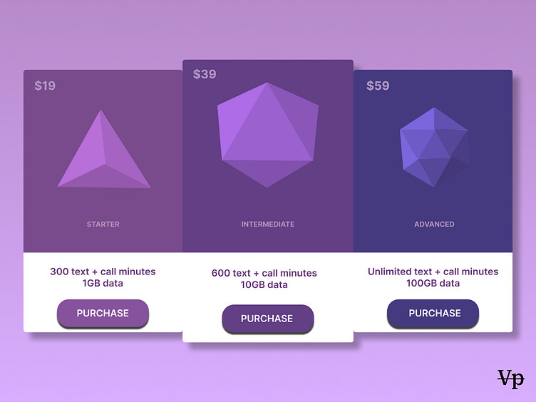 Pricing Cards UI Design by Vaishali Patil on Dribbble