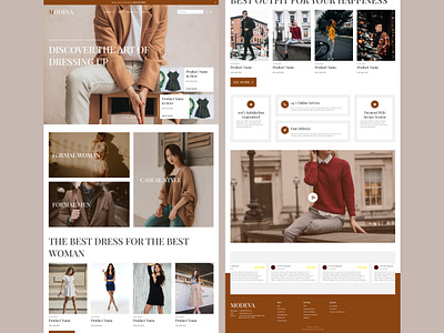 Modern and Elegant Fashion E-Commerce Website app brown design e commerce elegant fashion modern ui uiux ux website white