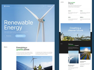 Lumenry - Renewable Energy Website eco ecological energy friendly future green greenenergy planet renewable solarfarm sun sustainable thoughtful turbine ui ux web design website wind windfarm