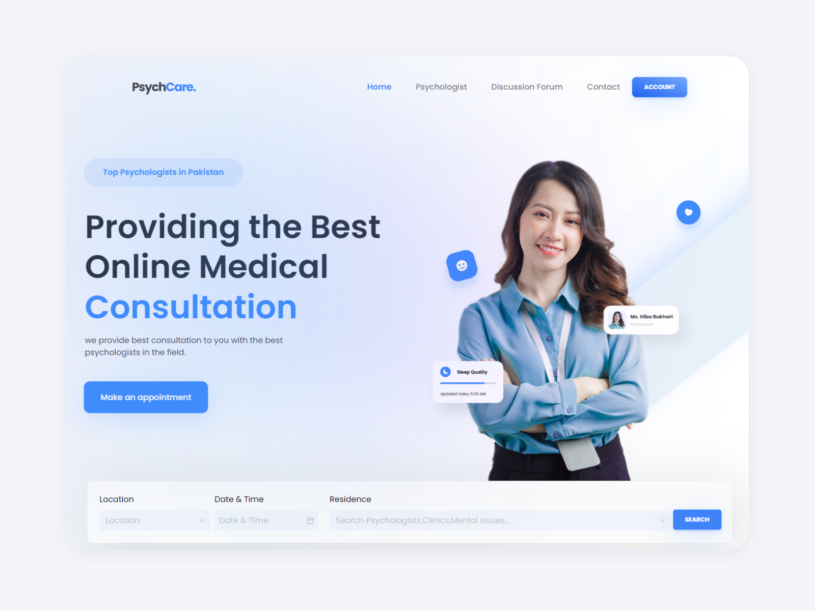 Psychologist Appointments Booking by SHAHZAIB ALI on Dribbble