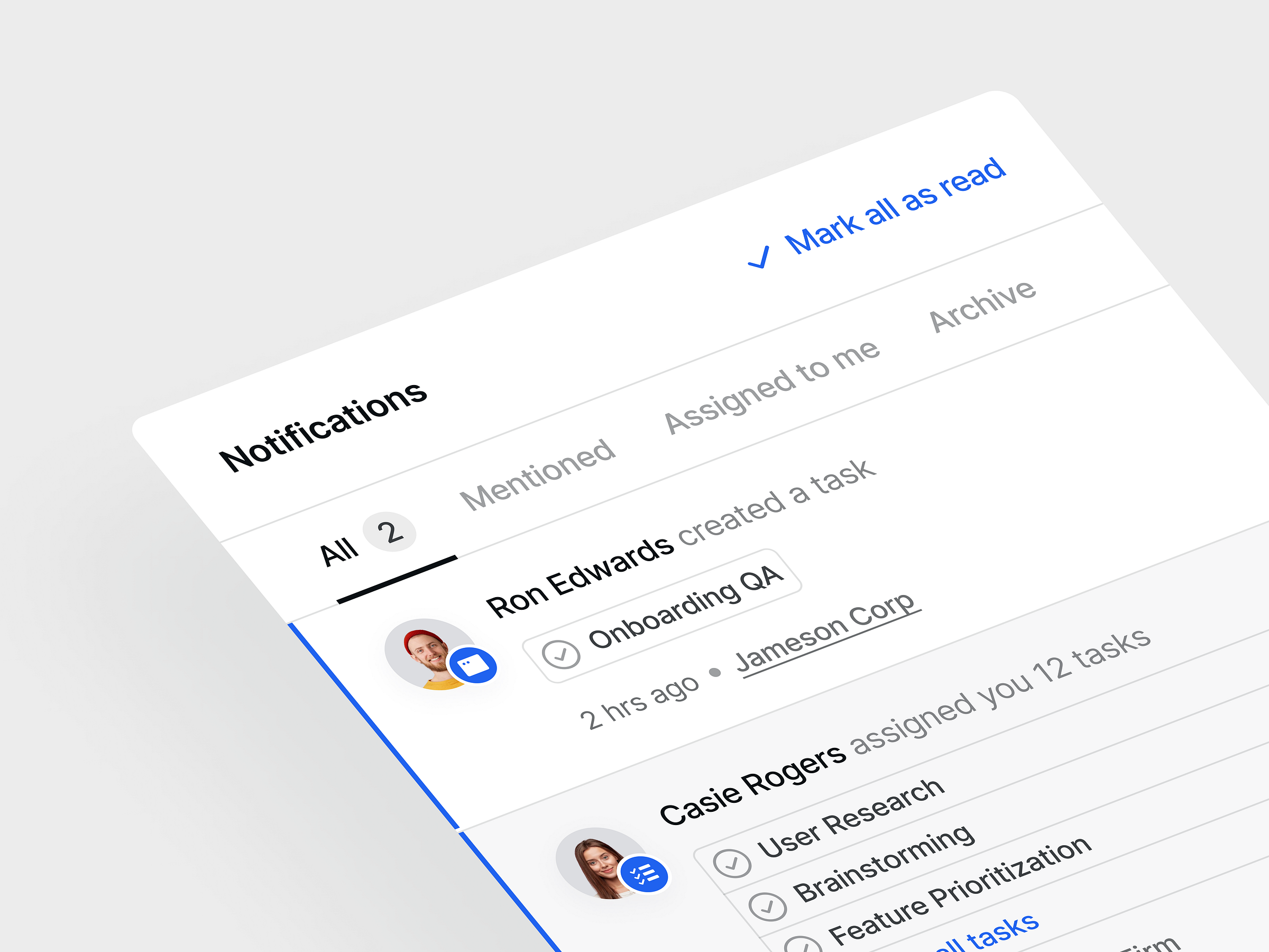 Notification modal by Swarnava Mitra on Dribbble