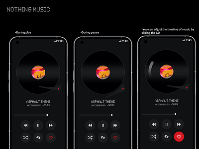 Nothing Music animation graphic design ui