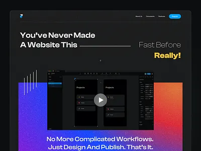 Framer concept redesign color dark framer gradient landing product ui ux website