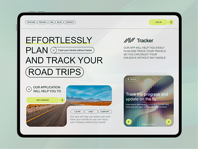 Interface concept for a travel planning and tracking website business website design interface landing page ui user interface visual design webdesign website design