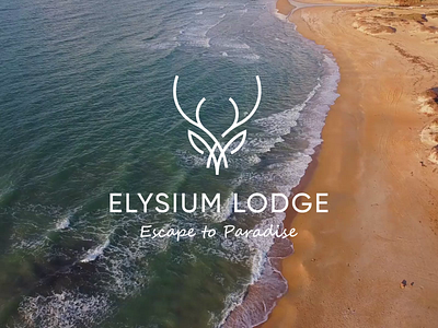 Elysium Lodge - Luxury Resort Branding antler brand idenity design branding deer logo design luxury hotel branding luxury logo design luxury resort branding medeterian sea tourism