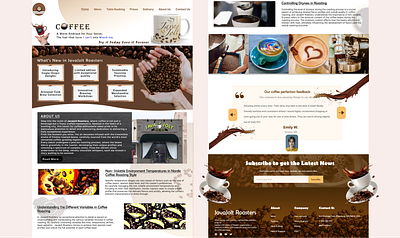 Website Design: Coffee landing web page branding graphic design landing page logo typograph ui ux vector web design