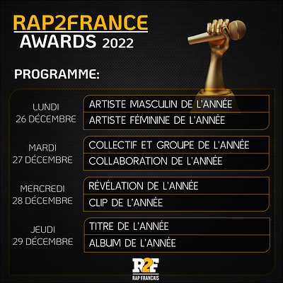 Rap 2 France Awards branding design graphic design illustration minimalism vector