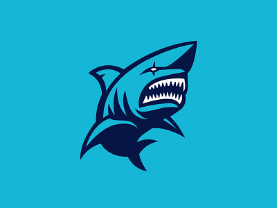 Shark angry animal aqua blue branding fish logo mascot sea shark sports