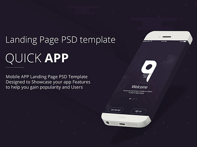 QuickApp - Landing Page PSD Template psd