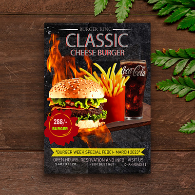 flyer burger branding business card company flyer graphic design illustration logo restaurant social media post