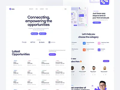 Jobin - Job Seeking Website Design freelance market hiring website job job web job website landing saas saas landing saas landing page saas ui saas website saas website design web design