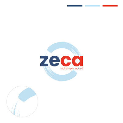 zeca branding 2d blue branding details graphic design home illustration logo orange real estate zen