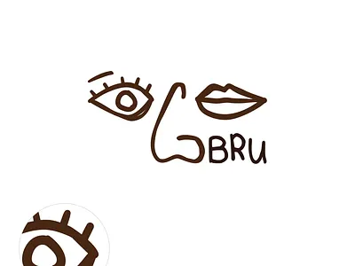 BRU branding 2d branding brewing brush coffee design eye graphic design illustration logo mouth nose seeing senses smelling tasting